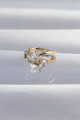 Pirinç Gold Renk Zirkon Taşlı Damla Earcuff Küpe Pirinç Gold Renk Zirkon Taşlı Damla Earcuff Küpe