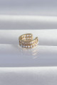Pirinç Gold Renk İncili Baget Taşlı Earcuff Küpe Pirinç Gold Renk İncili Baget Taşlı Earcuff Küpe