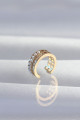 Pirinç Gold Renk İncili Baget Taşlı Earcuff Küpe Pirinç Gold Renk İncili Baget Taşlı Earcuff Küpe