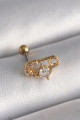316L Çelik Gold Renk Zirkon Taşlı Toplu İğne Tragus Piercing