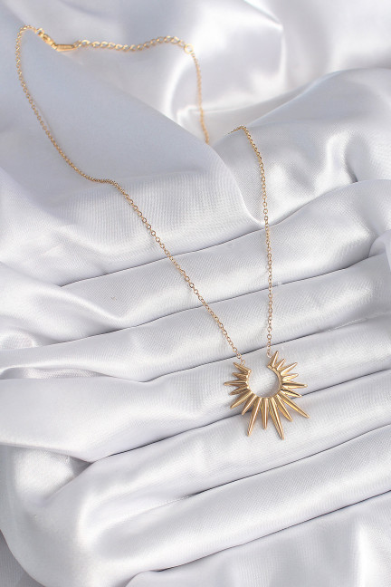 316L Çelik Gold Renk Güneş Model Vintage Kadın Kolye 316L Çelik Gold Renk Güneş Model Vintage Kadın Kolye