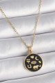 316L Çelik Gold Renk Siyah Şans Kolyesi 316L Çelik Gold Renk Siyah Şans Kolyesi