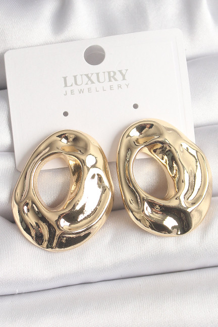 Pirinç Gold Renk Kemik Halka Model Kadın Küpe Pirinç Gold Renk Kemik Halka Model Kadın Küpe