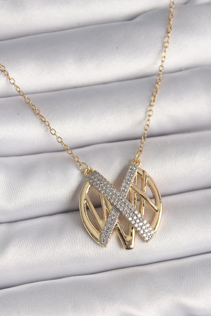 316L Çelik Gold Renk Zirkon Taşlı Vintage Model Kadın Kolye 316L Çelik Gold Renk Zirkon Taşlı Vintage Model Kadın Kolye