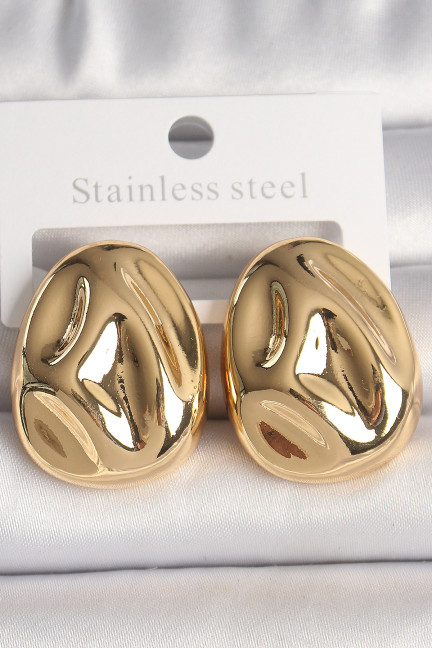 Pirinç Gold Renk İşlemeli Damla Model Kadın Küpe Pirinç Gold Renk İşlemeli Damla Model Kadın Küpe