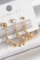 Pirinç Gold Renk Sarmal Yılan Halka Model Zirkon Taşlı Topçuk Detay Kadın Küpe Seti Pirinç Gold Renk Sarmal Yılan Halka Model Zirkon Taşlı Topçuk Detay Kadın Küpe Seti