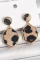 Pirinç Gold Renk Sallantı Leopar Desen Plaka Model Kadın Küpe Pirinç Gold Renk Sallantı Leopar Desen Plaka Model Kadın Küpe