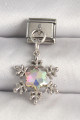316L Çelik Gümüş Renk Hologram Mineli Kar Tanesi Model Nomination Charm