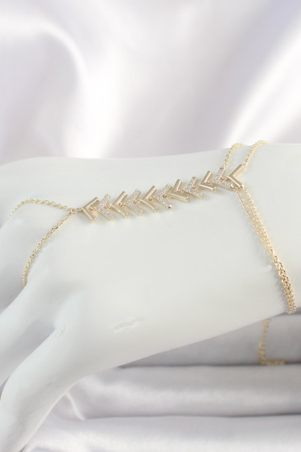 Pirinç Gold Renk Zirkon Taşlı V Model Kadın Şahmeran Pirinç Gold Renk Zirkon Taşlı V Model Kadın Şahmeran