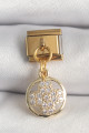 316L Çelik Gold Renk Sallantı Zirkon Taşlı Yonca Model Nomination Charm 316L Çelik Gold Renk Sallantı Zirkon Taşlı Yonca Model Nomination Charm