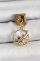 316L Çelik Sallantılı Zirkon Taşlı Satürn Model Gold Renk Nomination Charm 316L Çelik Sallantılı Zirkon Taşlı Satürn Model Gold Renk Nomination Charm