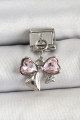 316L Çelik Gümüş Renk Pembe Fiyonk Model Nomination Charm