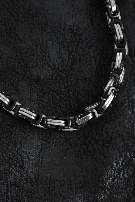 316L Çelik Kral Zincir Model Gümüş Renk Erkek Kolye