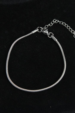 316L Çelik Oval İtalyan Model Gümüş Renk Erkek Bileklik