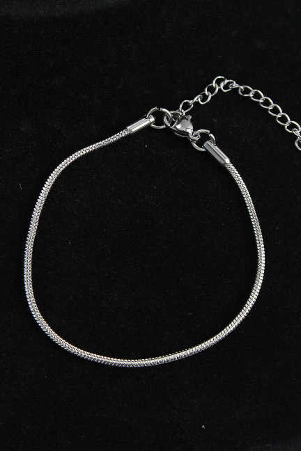 316L Çelik Oval İtalyan Model Gümüş Renk Erkek Bileklik