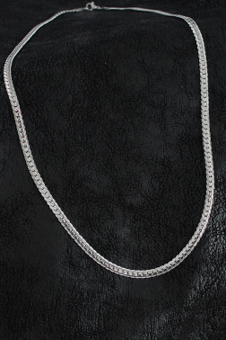 316L Çelik İşlemeli Ezme Zincir Model Gümüş Renk Erkek Kolye