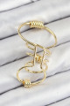 Pirinç Halkalı Model Gold Renk Kıkırdak Küpe