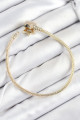 Pirinç Charm Zirkon Taşlı Yıldız Model Gold Renk Kadın Bileklik