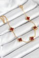 316L Çelik Gold Zincir Baby Boy Bordo Renk Bileklik