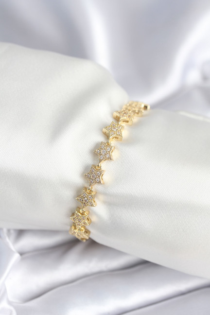 Pirinç Gold Renk Yıldız Model Kadın Bileklik Pirinç Gold Renk Yıldız Model Kadın Bileklik