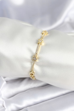 Pirinç Gold Renk Halley Yıldız Model Kadın Bileklik