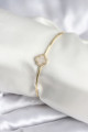 Beyaz Sedefli Yonca Model Gold Renk Kadın Bileklik