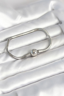 Gümüş Renk Pirinç Charm Bileklik