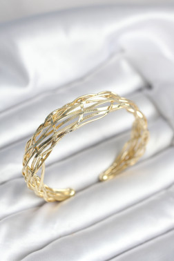 Gold Renk Pirinç Vintage Kadın Bileklik