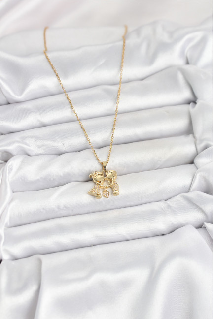 316L Çelik Zincir Gold Renk Erkek Kız Model Kadın Kolye