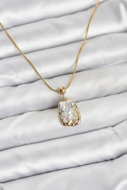 316L Çelik Zincir Gold Renk Zirkon Taşlı Kadın Kolye 316L Çelik Zincir Gold Renk Zirkon Taşlı Kadın Kolye