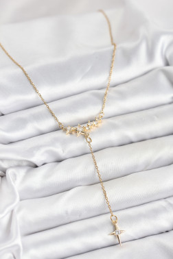 316L Çelik Zincir Gold Renk Yıldız Model Y Kadın Kolye