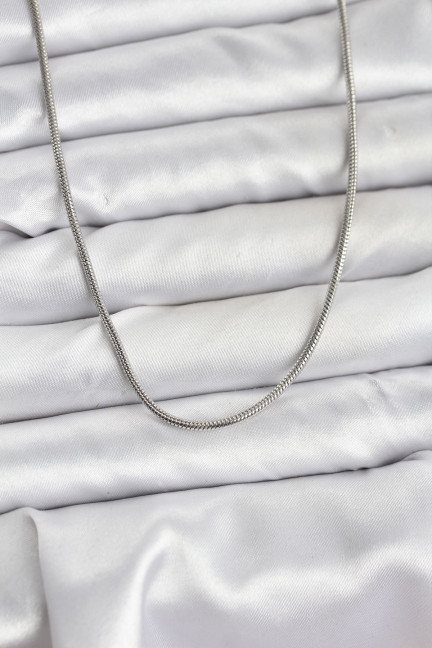 316L Çelik Zincir Gümüş Renk 60 cm Yılan Zincir Kadın Kolye 316L Çelik Zincir Gümüş Renk 60 cm Yılan Zincir Kadın Kolye