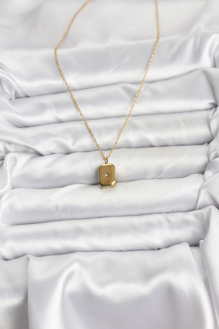 316L Çelik Zincir Gold Renk Minimal Kutup Yıldızı Model Kadın Kolye