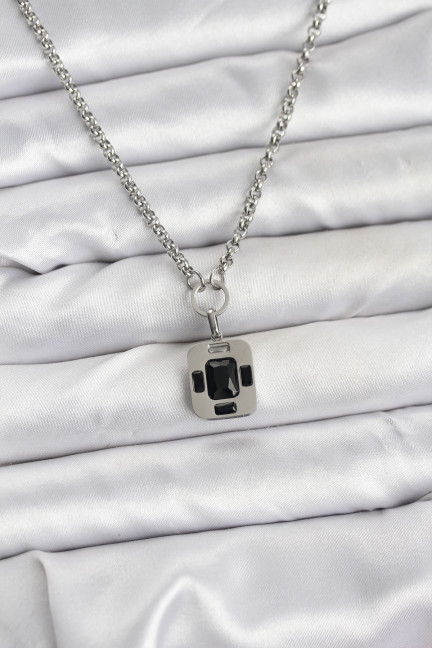 316L Çelik Zincir Gümüş Renk Vintage Model Kadın Kolye