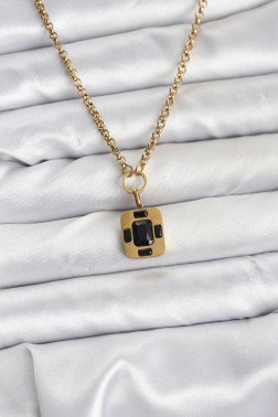 316L Çelik Zincir Gold Renk Vintage Model Kadın Kolye