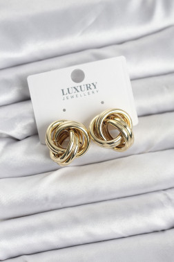Pirinç Gold Renk Vintage Sarmal Model Kadın Küpe