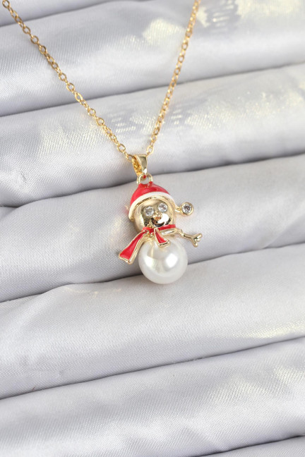 316L Çelik Zincir Gold Renk Kardan Adam Model Yılbaşı Temalı Kadın Kolye 316L Çelik Zincir Gold Renk Kardan Adam Model Yılbaşı Temalı Kadın Kolye