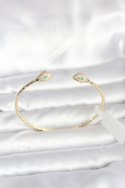 Pirinç Gold Renk Yılan Model Bileklik