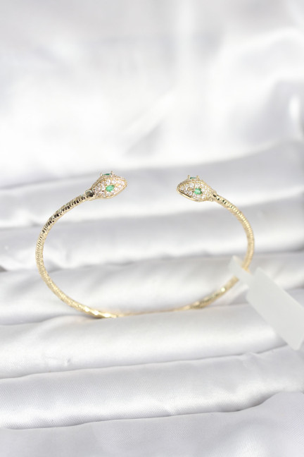 Pirinç Gold Renk Yılan Model Bileklik