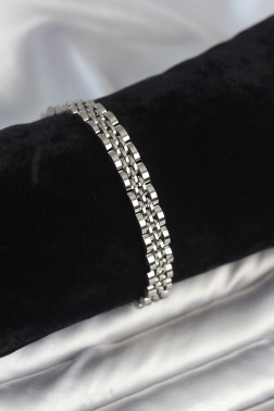 316L Çelik 7 mm Kalınlıkta Gümüş Renkli Erkek Bileklik