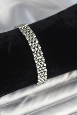 316L Çelik 9 mm Kalınlıkta Gümüş Renkli Erkek Bileklik