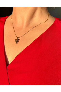 Kalp Hattı – 45 cm Gold Çelik Kolye