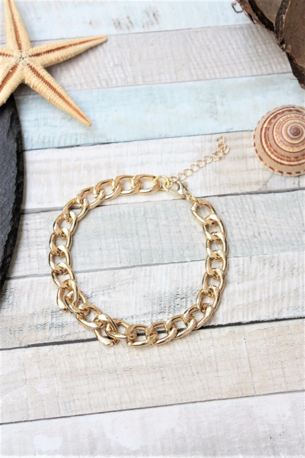 Gold Kaplama Orta Boy Gourmet Zincir Halhal